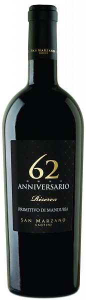 Вино Анниверсарио 62 Ризерв Примитиво ди Мандурия (Anniversario 62) красное полусухое 0,75л 14,5%
