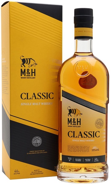 Виски Эм энд Эйч Классик (Whiskey M&H Classic) 0,7л Крепость 46% в подарочной коробке