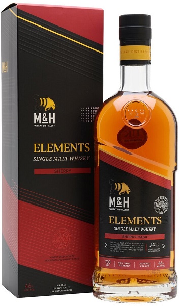 Виски Эм энд Эйч Элементс Шерри (M&H Elements Sherry) 0,7л Крепость 46% в подарочной коробке