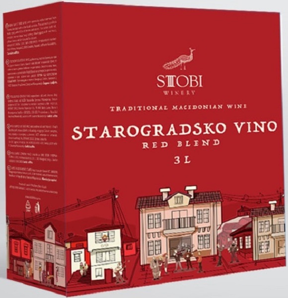 Вино Стоби Староградское (Stobi Starogradsko Red) красное полусухое 3л Крепость 11%