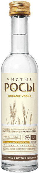 Водка Чистые Росы из Ржаного Зерна (Vodka Chistye Rosy from Rye Grain) 50 мл Крепость 40%