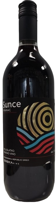 Вино Солнце Вранац (Sunce Vranac) красное полусладкое 1л Крепость 11,5%