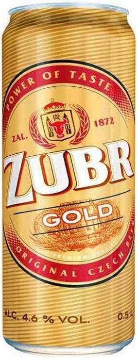 Пиво Зубр Голд (Zubr Gold) светлое 0,5л Крепость 4,6% в жестяной банке
