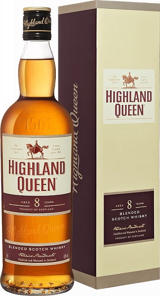 Виски Хайленд Куин (Highland Queen) 8 лет 0,7л Крепость 40% в подарочной коробке