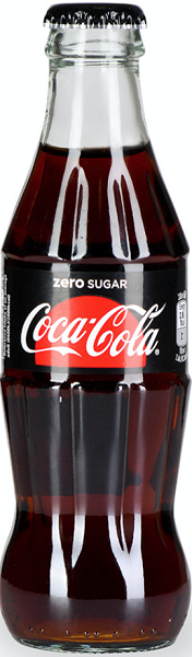Напиток Кока-Кола Зеро (Coca-Cola Zero) сильногазированный без сахара 200мл в стеклянной бутылке