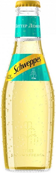 Напиток Швепс Биттер Лемон (Schweppes Bitter Lemon) сильногазированный 200 мл в стеклянной бутылке