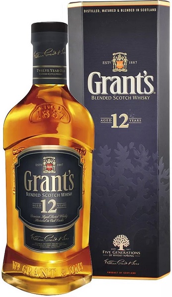 Виски Грантс Эйджт (Whiskey Grants Aged) 12 лет 0,75л Крепость 40% в подарочной коробке