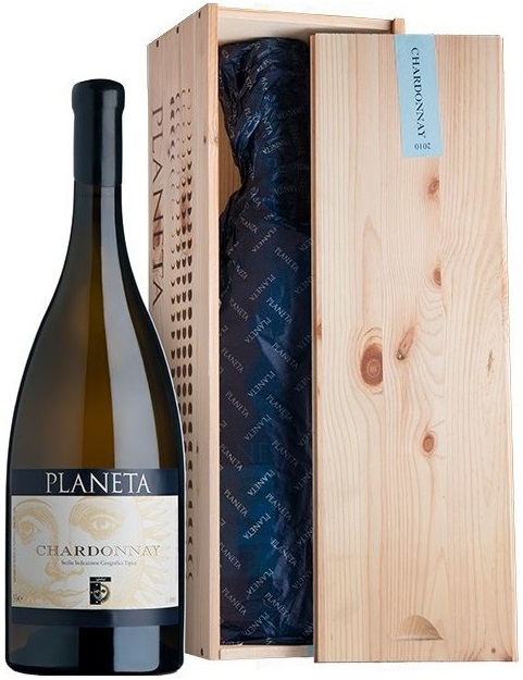 Вино Планета Шардоне (Planeta Chardonnay) белое сухое 3л 13,5%т в деревянной коробке