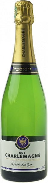 Шампанское Ги Шарлемань Резерв Брют Гран Крю Блан де Блан (Guy Charlemagne) белое брют 0,75л 12%
