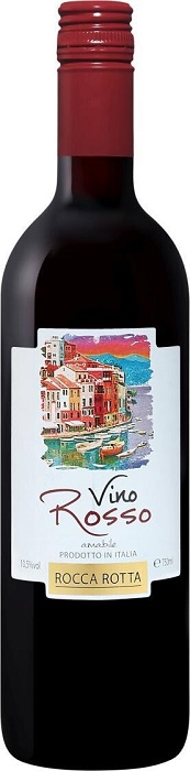 Вино Рокка Ротта (Rocca Rotta) красное полусладкое 0,75л Крепость 10,5%